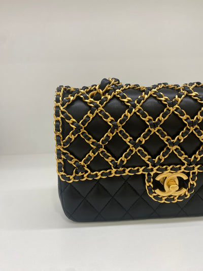 Chanel Woven Chain Classic Flap Exclusive Black GHW