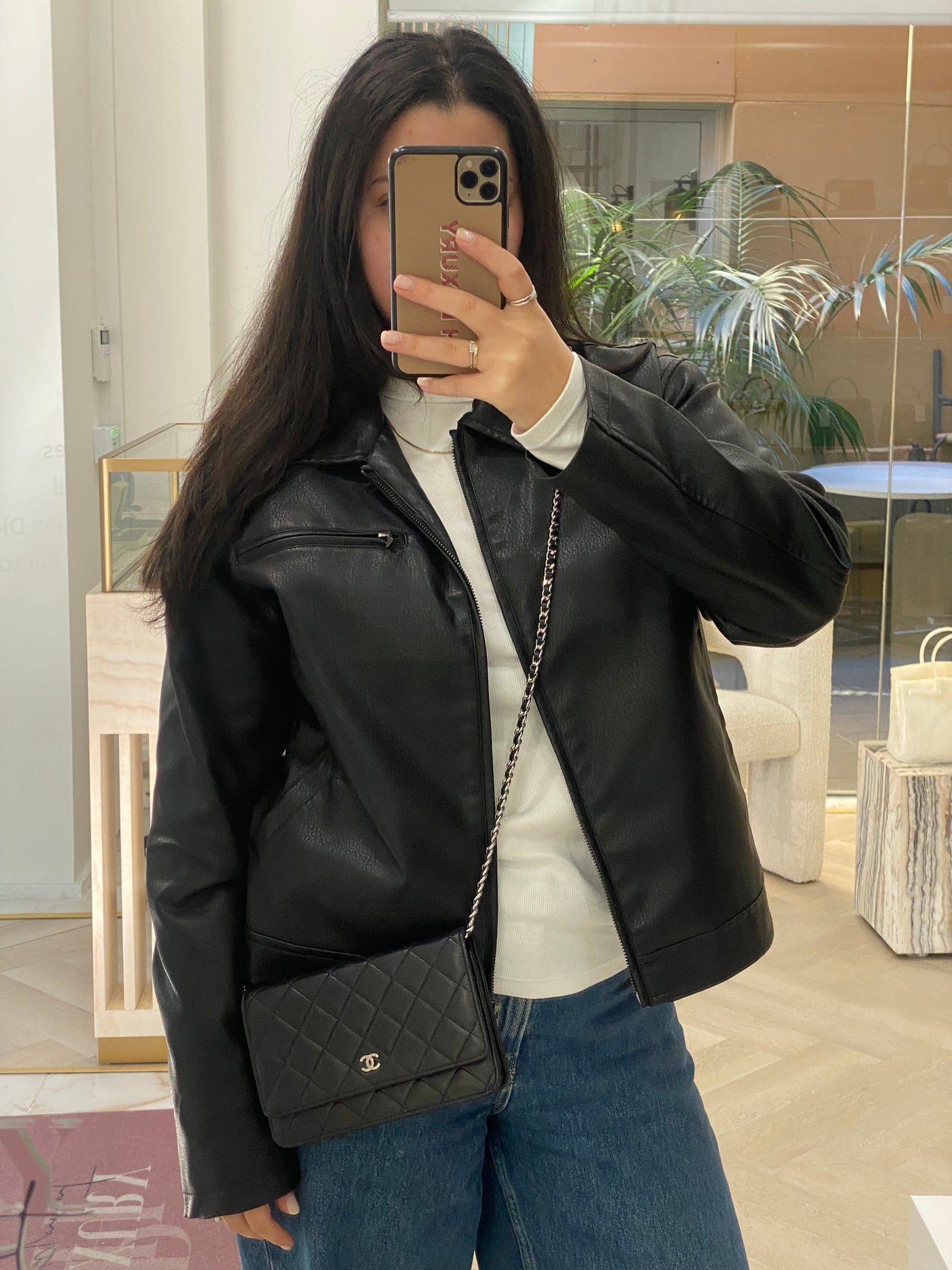 Chanel WOC Lambskin Black SHW