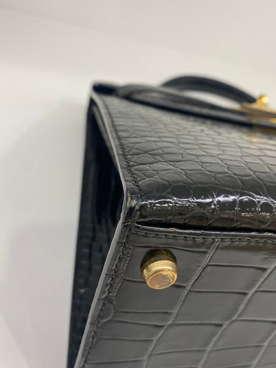 Hermes Kelly 32 Black Alligator GHW (1994)