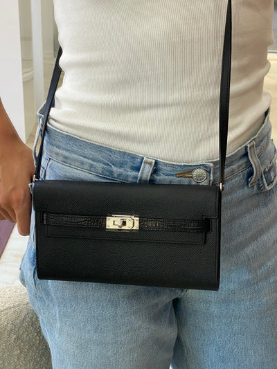 Hermes Kelly To Go Black Touch Alligator