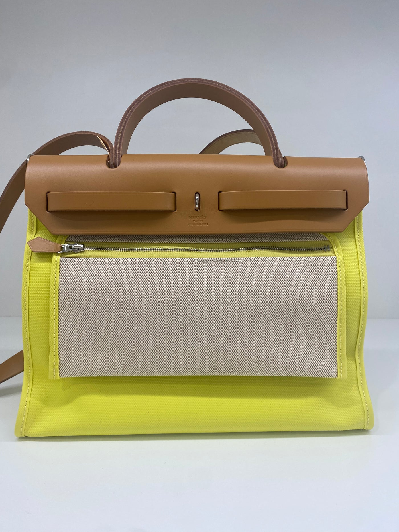 Hermes Herbag 31 PM - Lime PHW (c stamp)