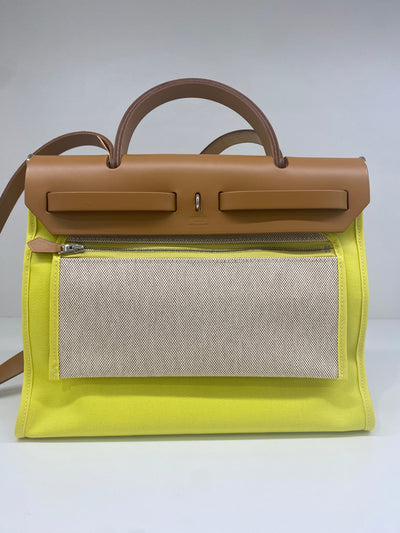 Hermes Herbag 31 PM - Lime PHW (c stamp)