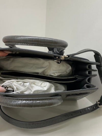 Saint Laurent Sac De Jour Small Grey Croc