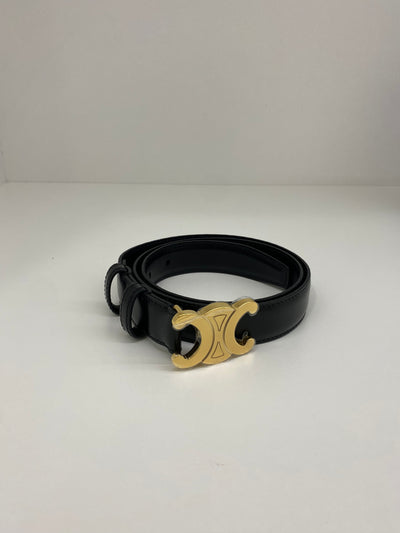 Celine Trimophe Medium Black Belt - Size 75