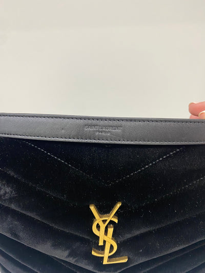 Saint Laurent Velvet LouLou Bag Black GHW