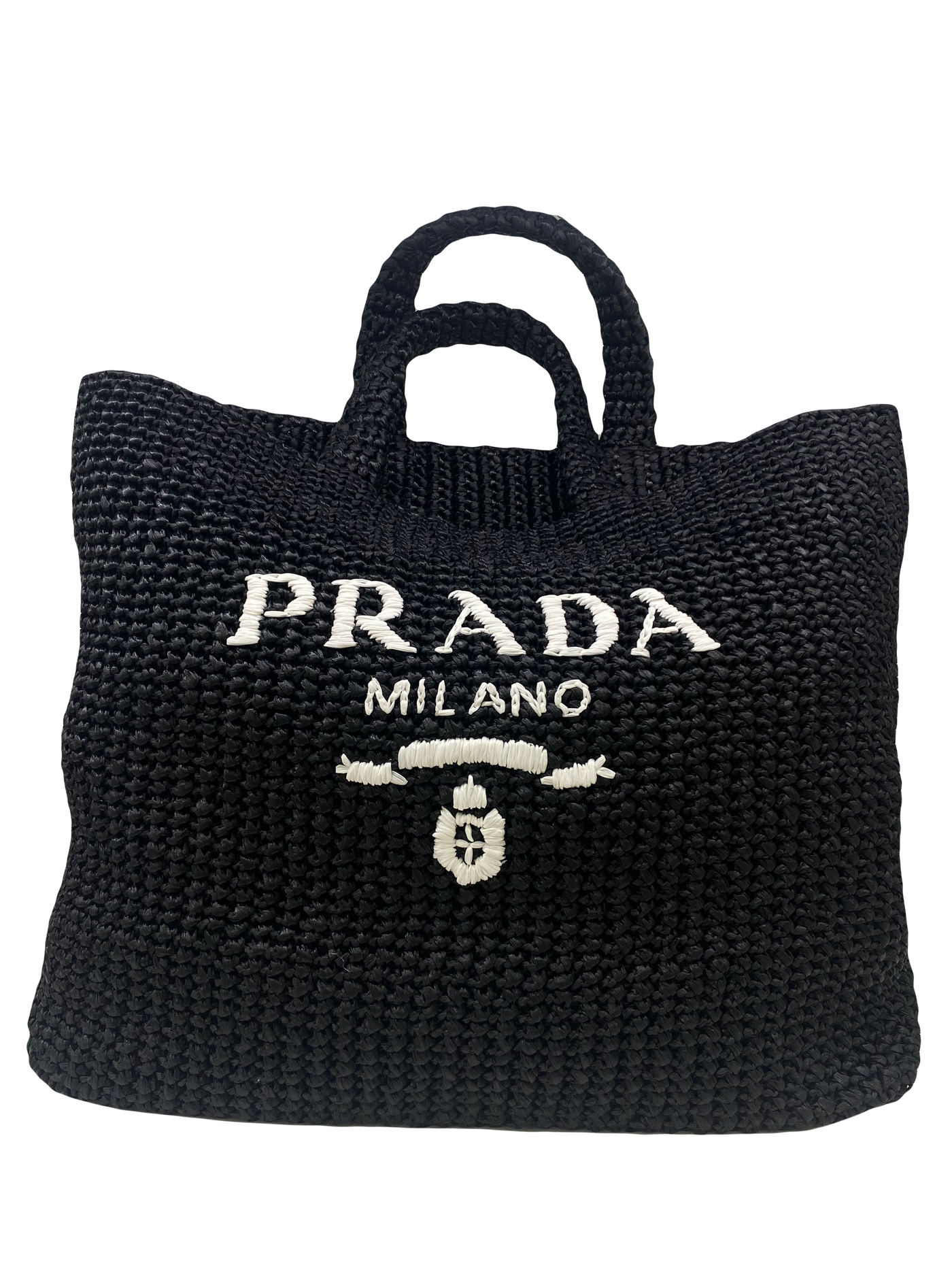 Prada Tote Black Raffia