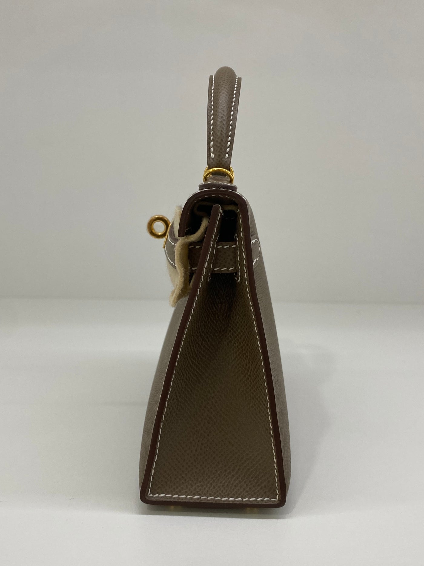 Hermes Mini Kelly Etoupe GHW