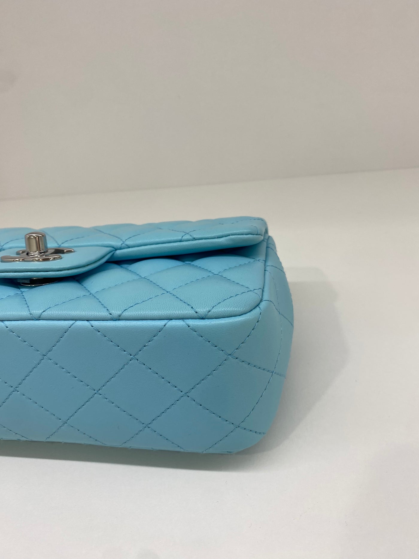 Chanel Mini Classic Flap - Light Blue SHW