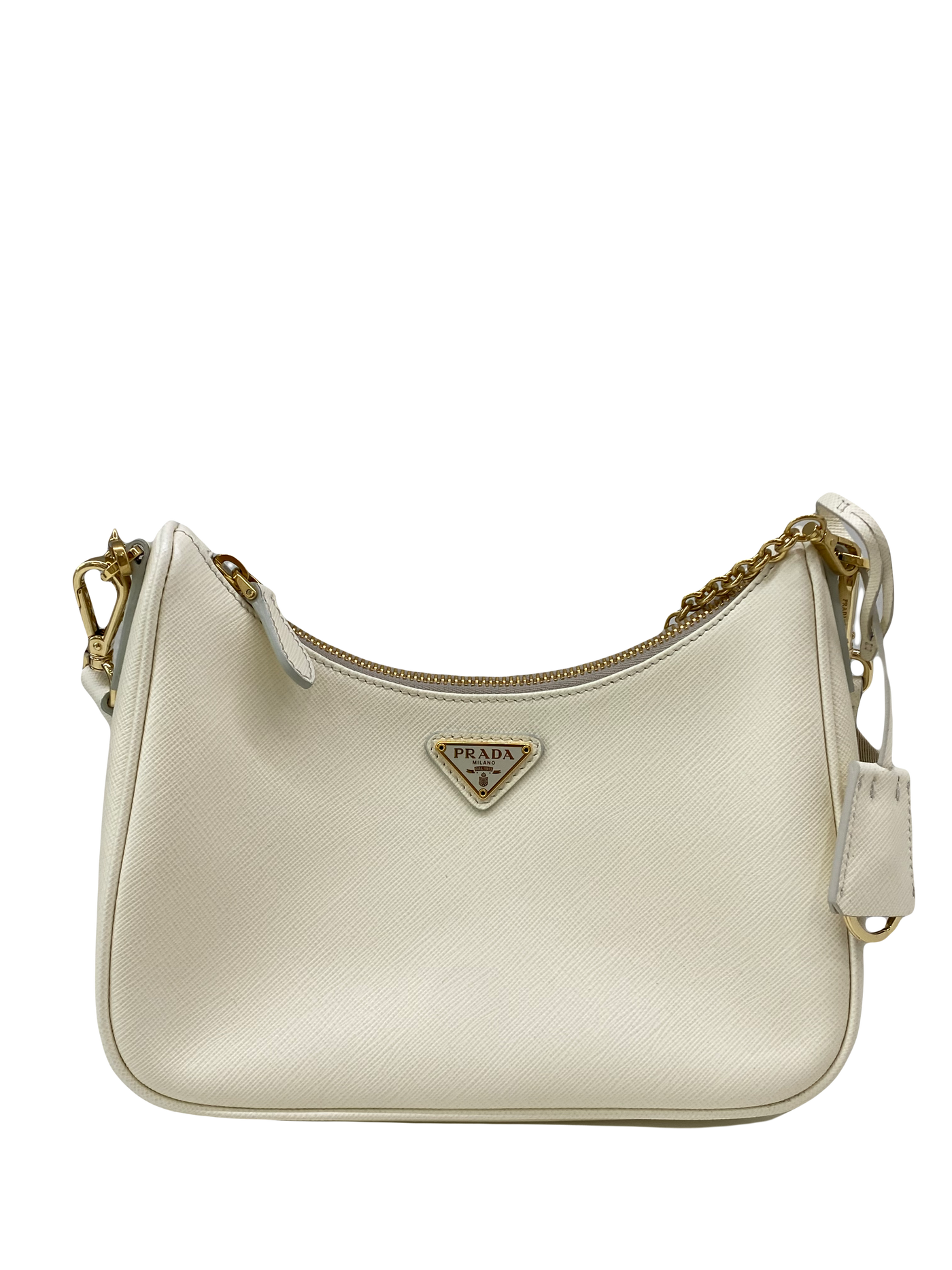 Prada Re-Edition Saffiano White GHW