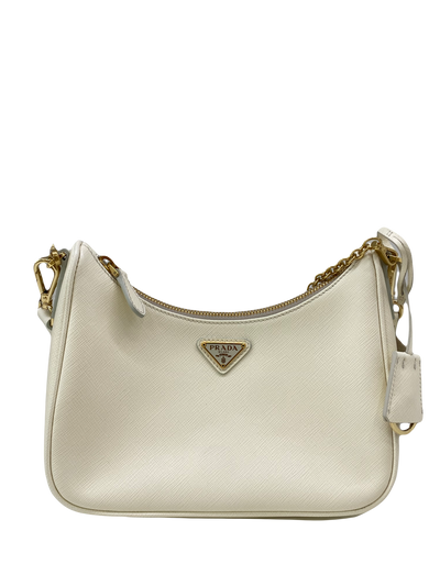 Prada Re-Edition Saffiano White GHW