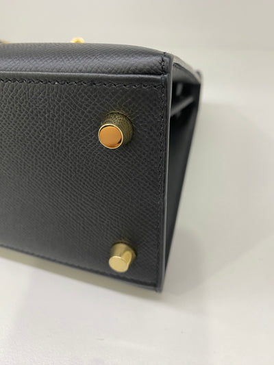 Hermès Kelly 25 Sellier Noir GHW