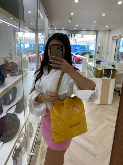 Chanel Small 22 Yellow GHW