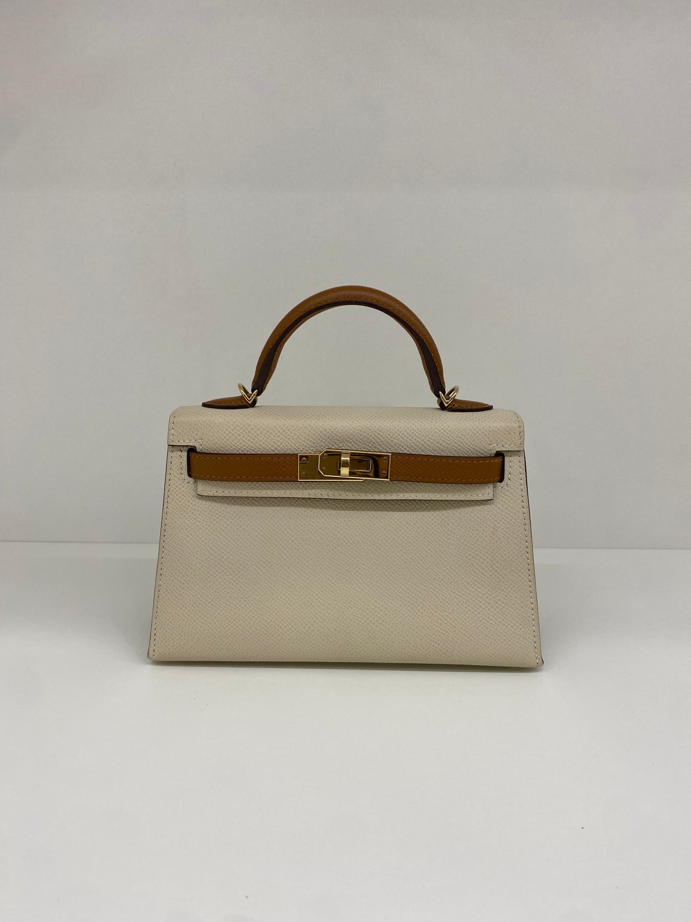 Hermes Mini Kelly Special Order Craie & Biscuit GHW