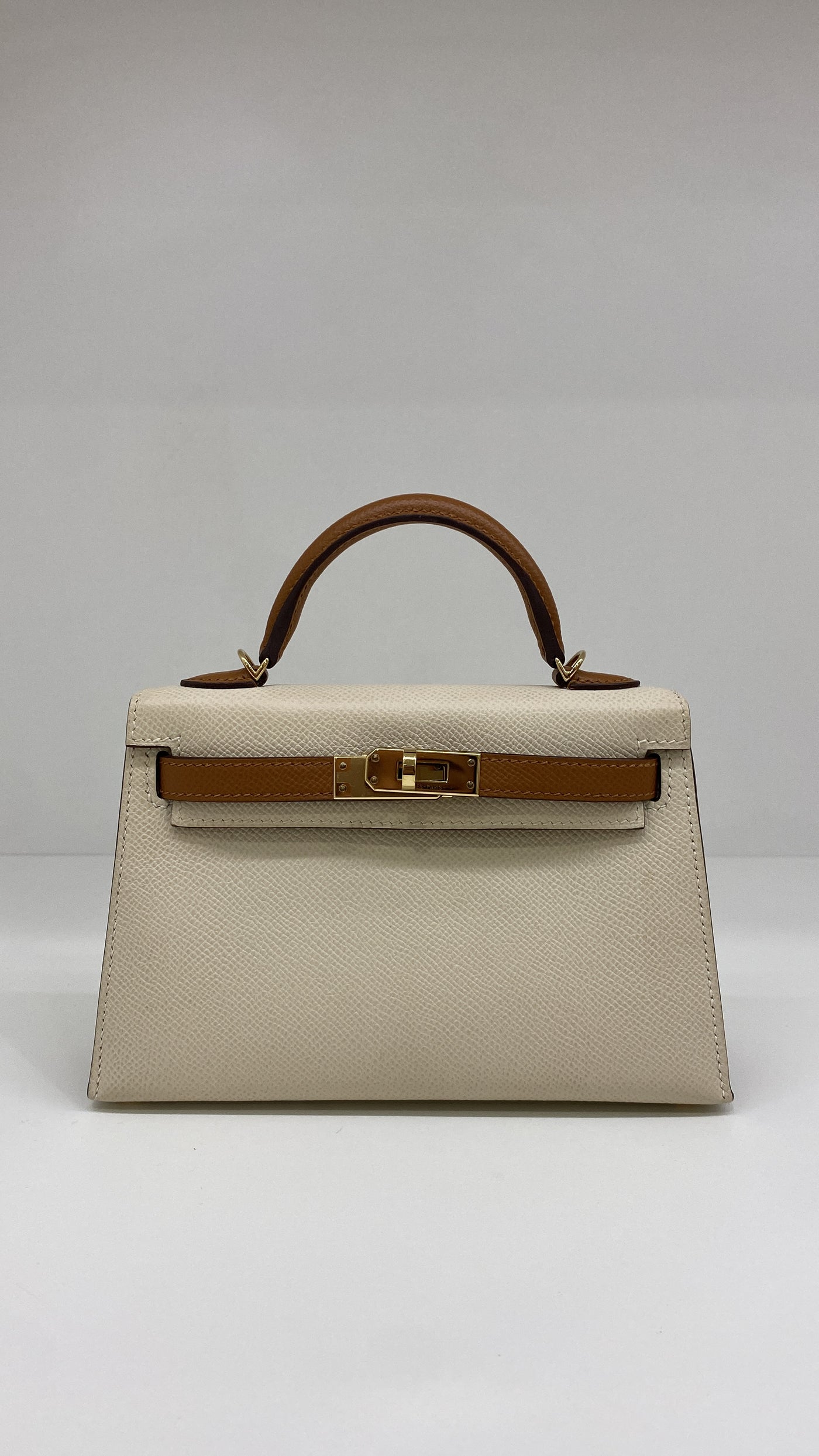 Hermes Mini Kelly Special Order Craie & Biscuit GHW