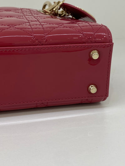 Christian Dior Lady Dior Small Rose Pink Patent