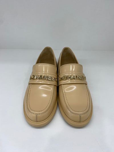 Chanel Beige Leather Moccasians 40C