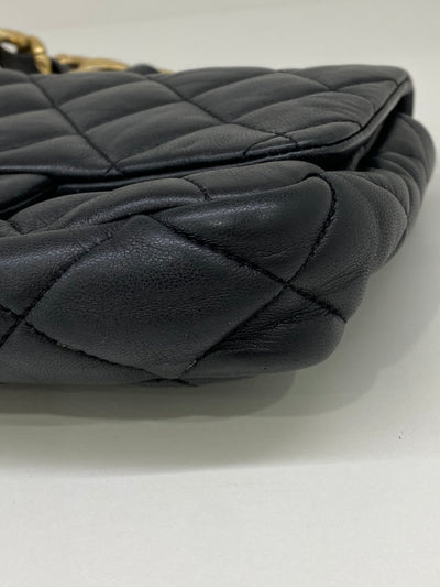 Chanel Square Shoulder Bag Black GHW (microchip)