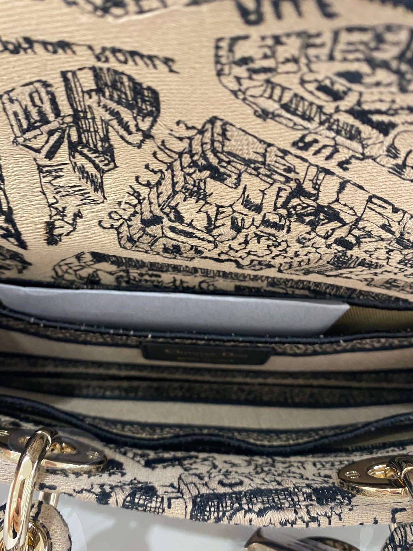 Dior Lady Dior - mini rectangle beige & black