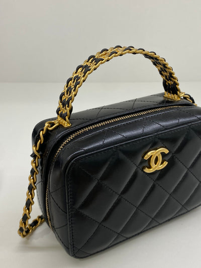 Chanel Vanity Top Handle Black Lambskin