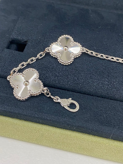Van Cleef & Arpels 5 Motif Alhambra Bracelet White Gold
