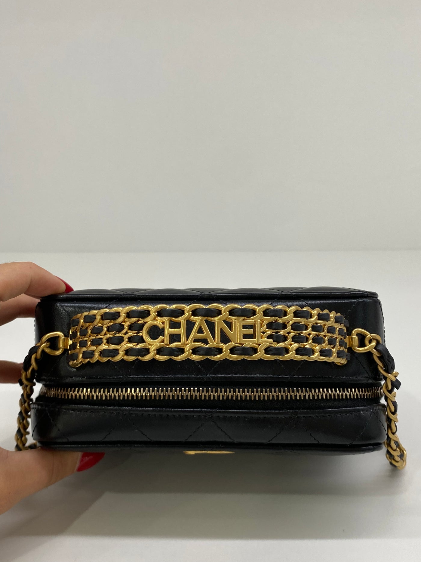 Chanel Vanity Top Handle Black Lambskin