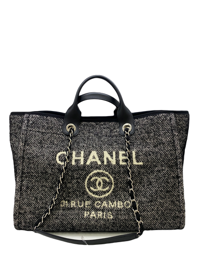 Chanel Deauville Black Large Tote