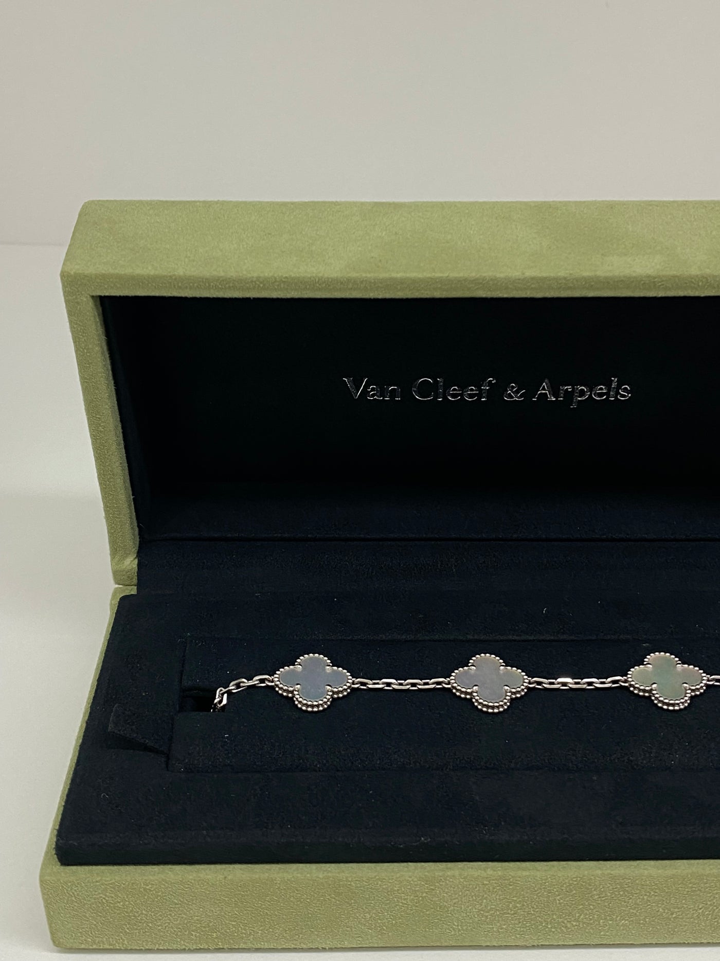 Van Cleef Vintage Alhambra Bracelet 5 motif, white gold
