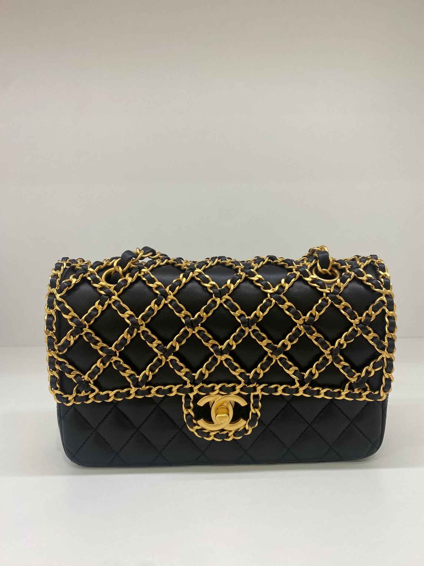 Chanel Woven Chain Classic Flap Exclusive Black GHW