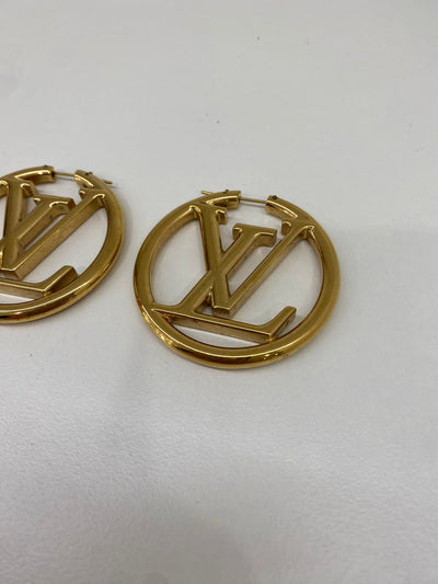 Louis Vuitton Hoop Earrings Gold