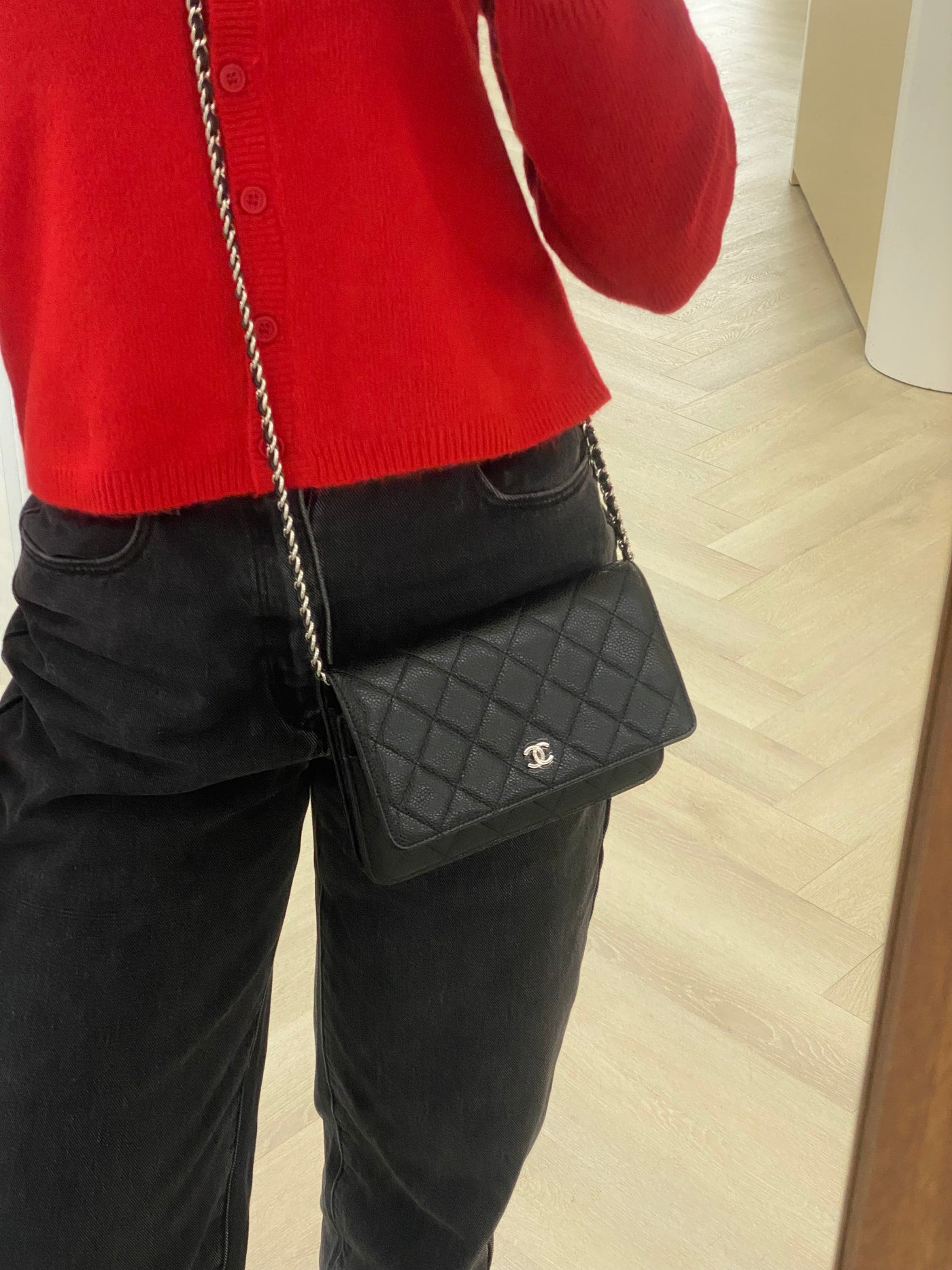 Chanel Black Caviar WOC SHW