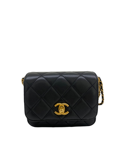 Chanel Mini Classic Chain Detail Black GHW