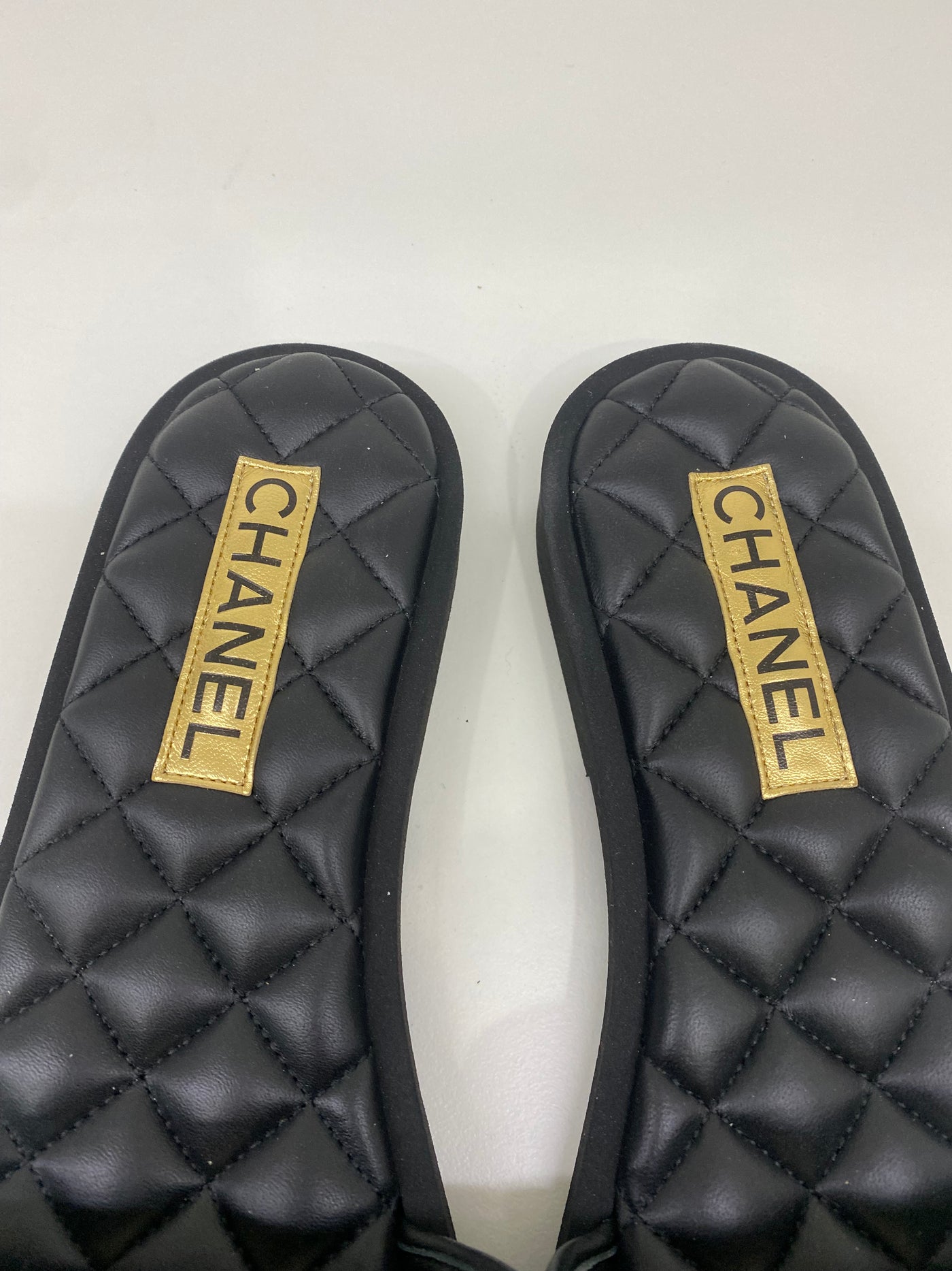 Chanel Padded Slides Black GHW Size 40
