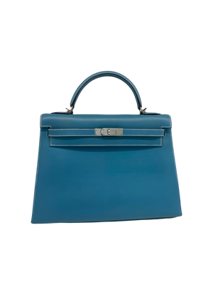 Hermès Kelly 32 Bleu Jean PHW
