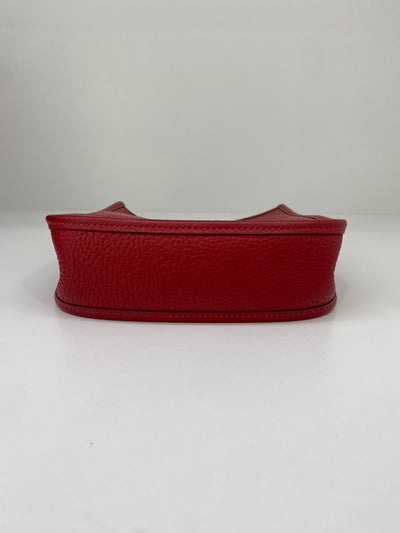 Hermes Mini Evelyne Clemence Rouge Casaque GHW