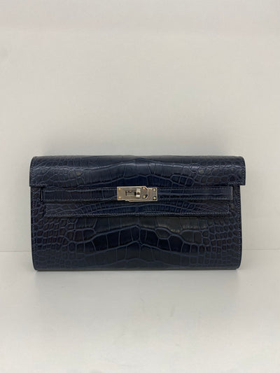 Hermes Kelly to go Alligator Blue Indigo PHW