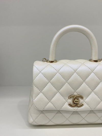 Chanel Coco Handle Extra Mini - White Iridescent