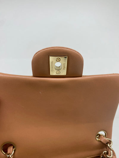 Chanel Mini Square Flap Brown Lambskin GHW