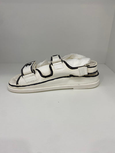 Chanel Dad Sandals Black & White Size 37.5