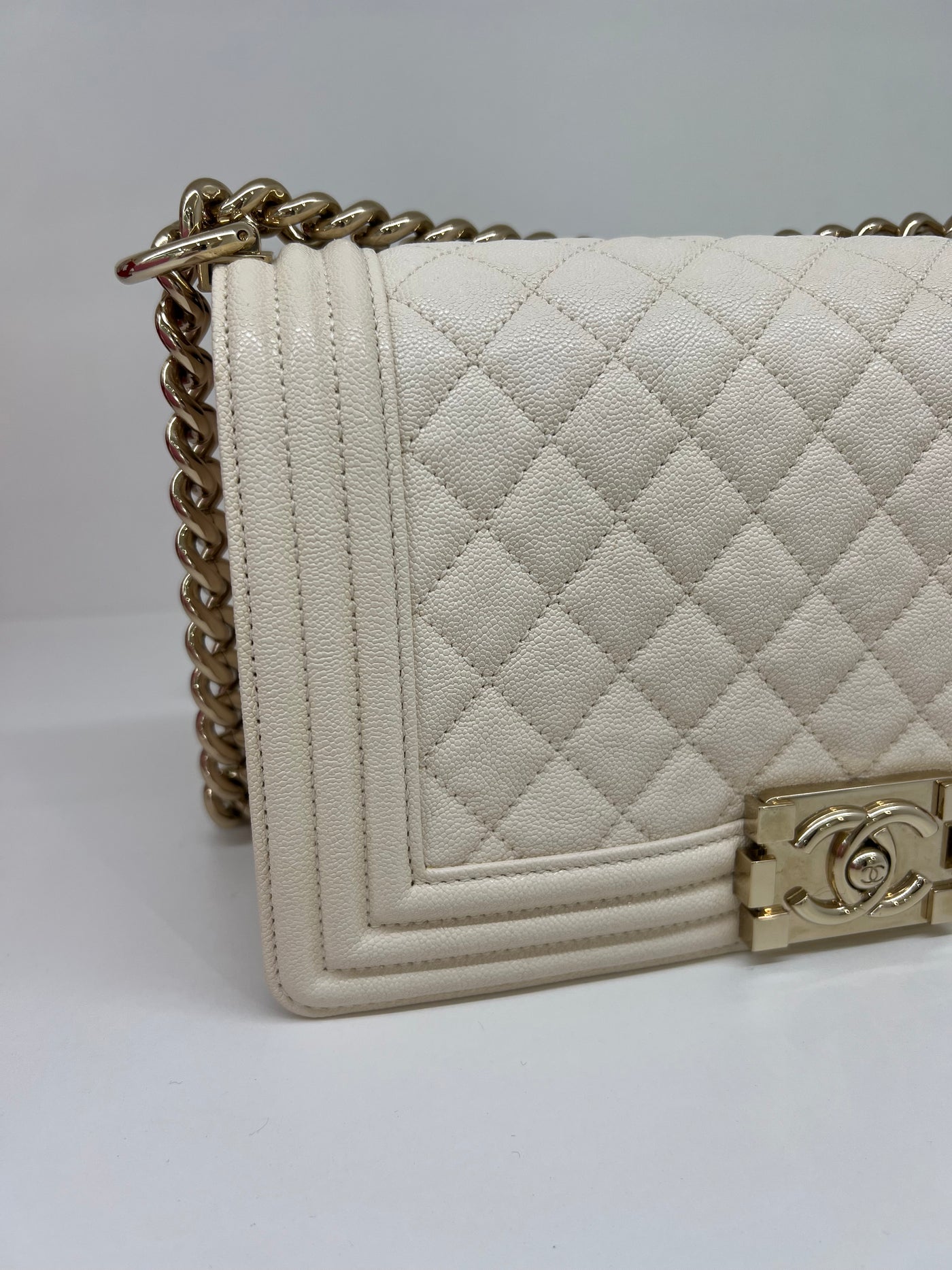 Chanel Boy Bag Medium White CGHW