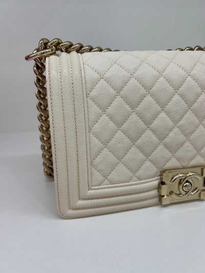Chanel Boy Bag Medium White CGHW