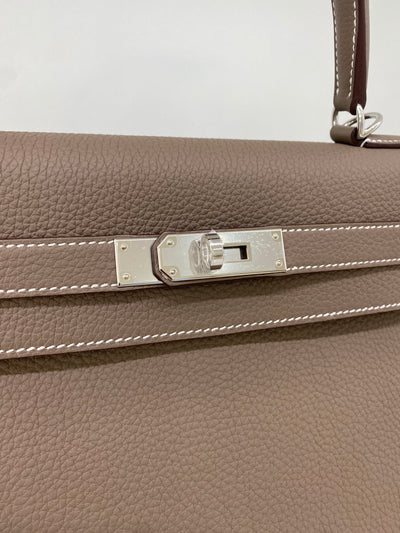 Hermès Kelly 35 Retourne Togo Etoupe PHW