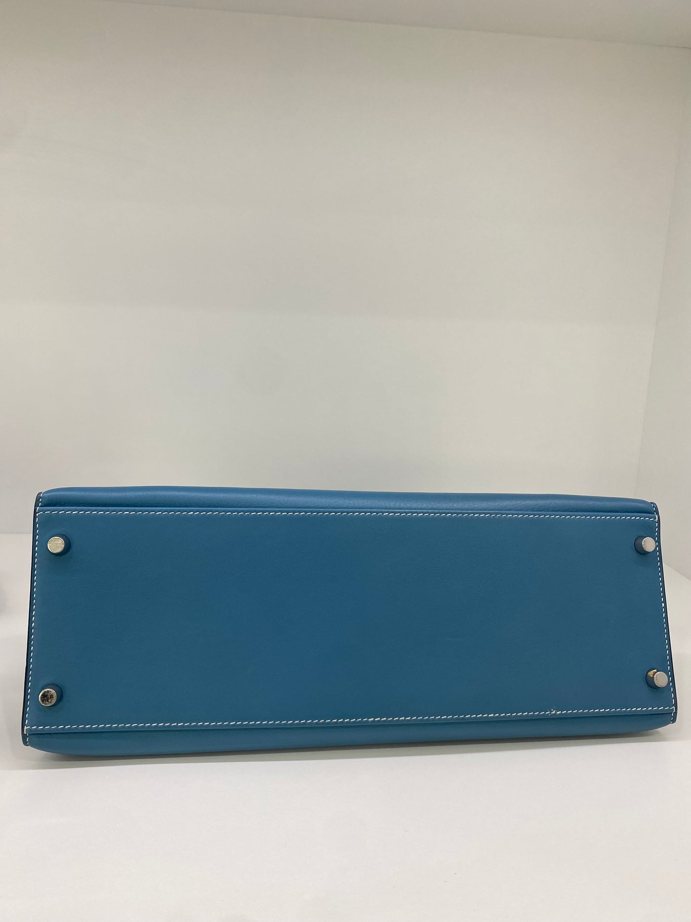 Hermes Kelly Flat 35 Blue Jean