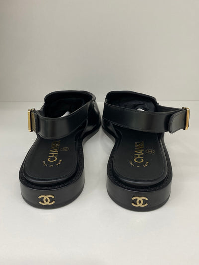 Chanel Diamante Slingback Loafers Black Size 38C