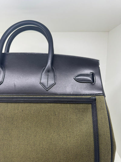 Hermès Cargo HAC Birkin 40 Military Green and Black box leather Bag