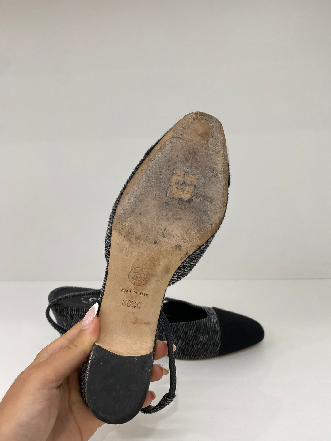 Chanel Slingback Black Tweed Size 38.5 – PH Luxury Consignment