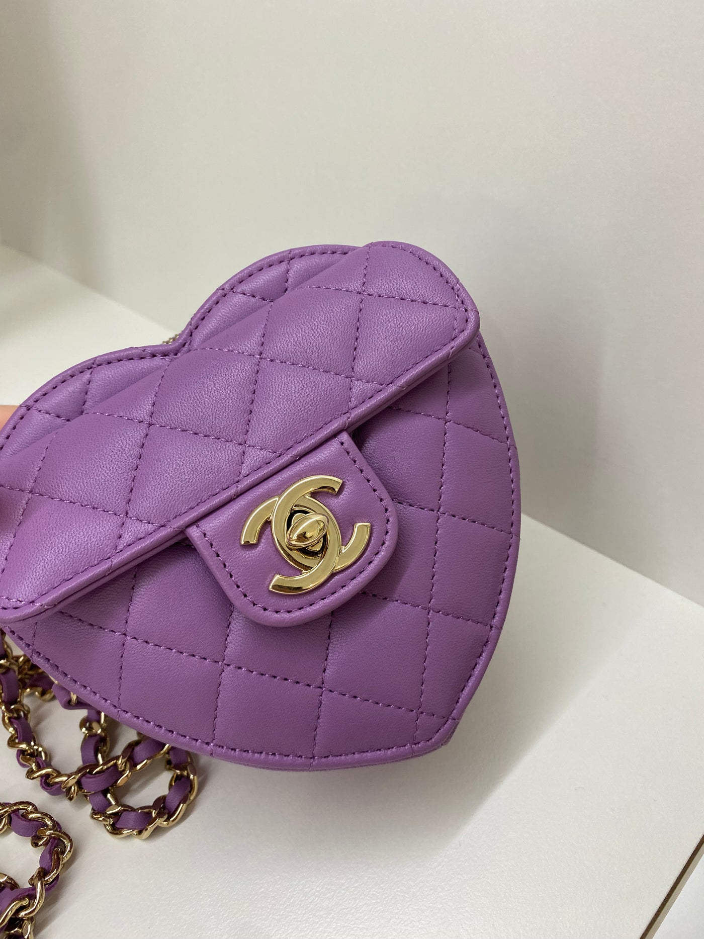 Chanel Heart Bag Purple Small