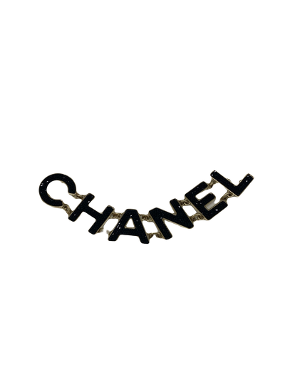 Chanel Black Diamanté Brooch