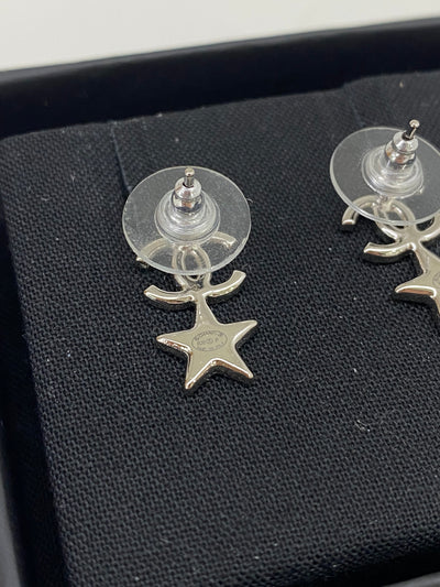 Chanel CC & Star Earrings Silver
