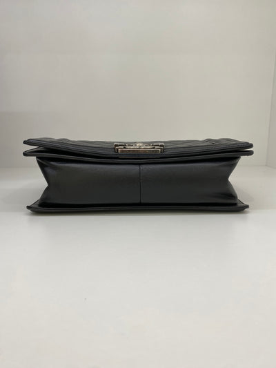 Chanel Boy Bag Black Lambskin SHW