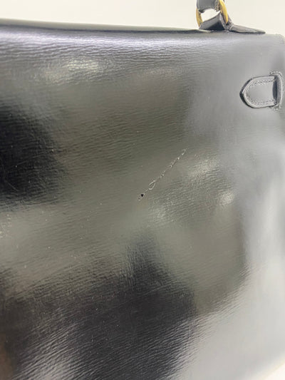 Hermès Kelly 28 Black Box Leather *Vintage*